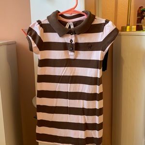 Brown pink toddler dress